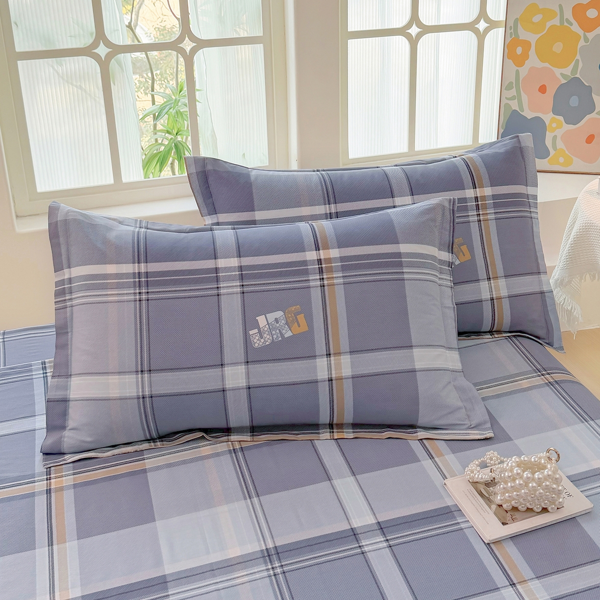 91家纺网 家纺一手货源 找家纺 安逸家纺 2026新款12868 全棉纯棉床单四件套学生宿舍纯棉床单款三件套 风华正茂