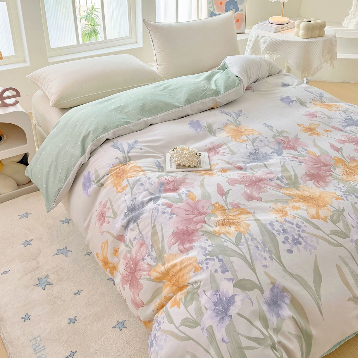 91家纺网 家纺一手货源 找家纺 安逸家纺 2026新款12868 全棉纯棉床单四件套学生宿舍纯棉床单款三件套 桂馥兰香