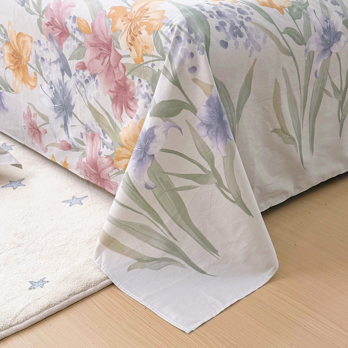 91家纺网 家纺一手货源 找家纺 安逸家纺 2026新款12868 全棉纯棉床单四件套学生宿舍纯棉床单款三件套 桂馥兰香