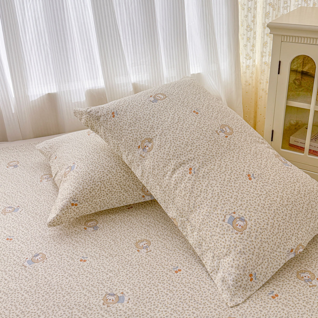 91家纺网 家纺一手货源 找家纺 安逸家纺 2026新款12868 全棉纯棉床单四件套学生宿舍纯棉床单款三件套 花园狮子狗