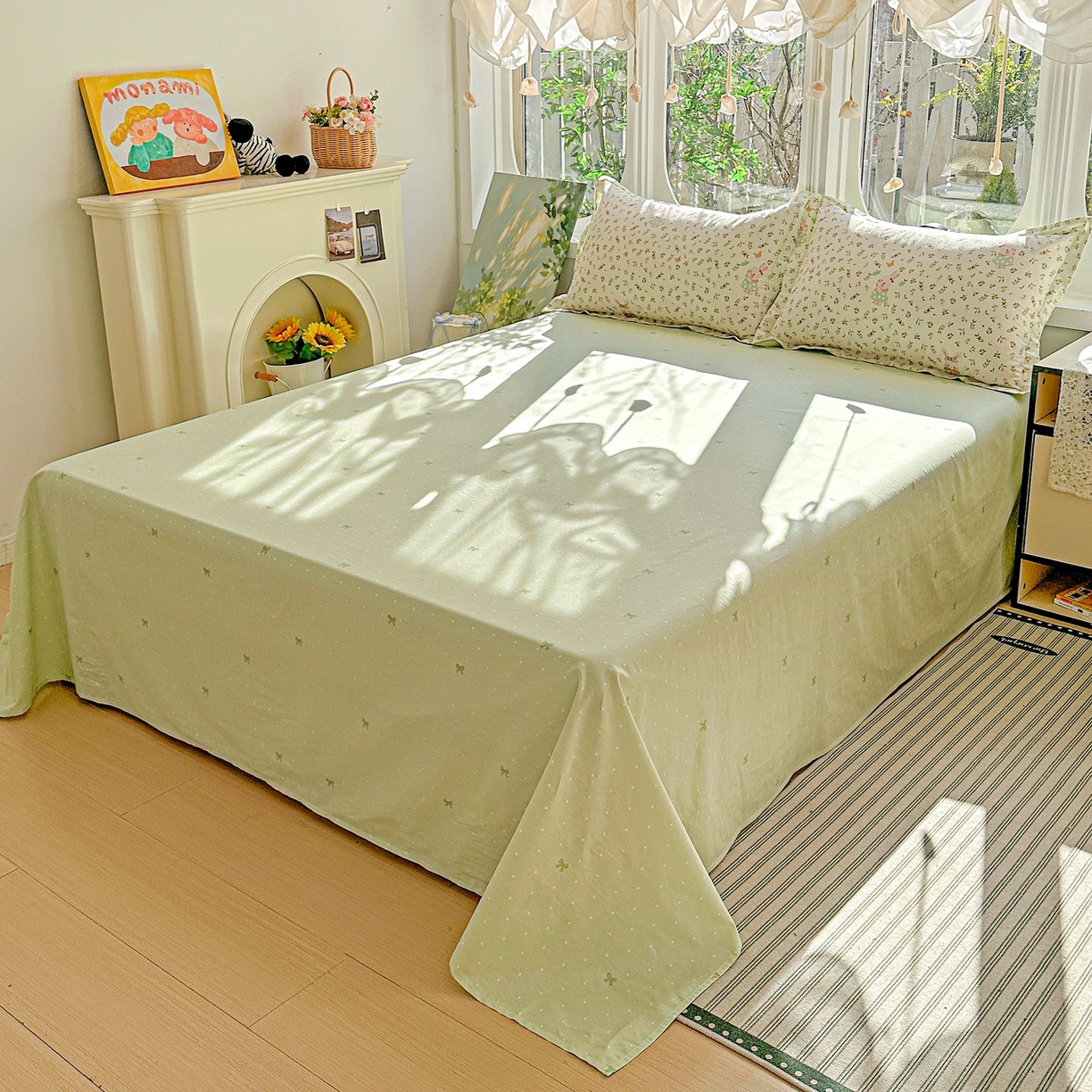 91家纺网 家纺一手货源 找家纺 恩泽家纺 2026春夏新款全棉纯棉12868印花四件套（提供买家秀，预留缩水率） 碎花兔兔