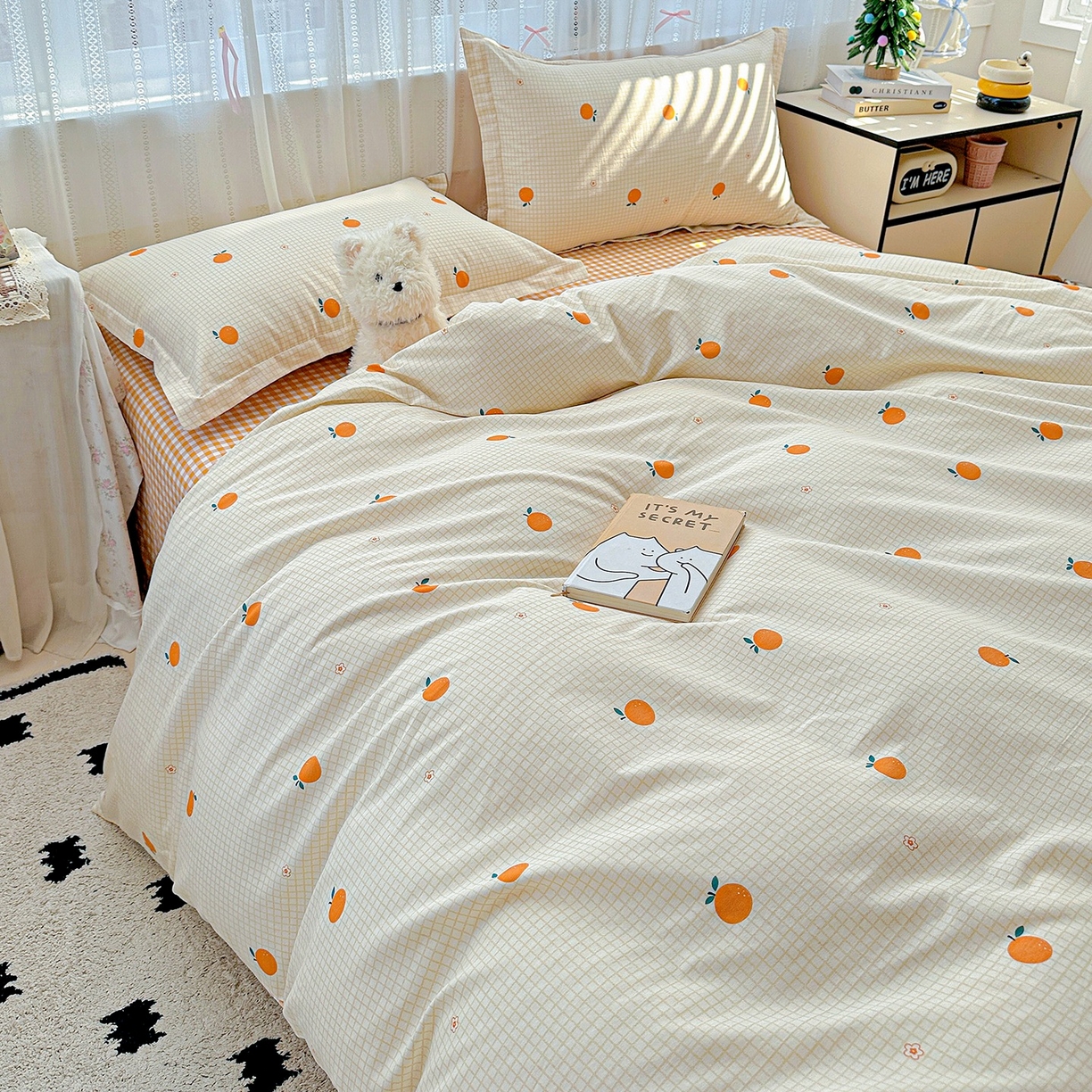 91家纺网 家纺一手货源 找家纺 恩泽家纺 2026春夏新款全棉纯棉12868印花四件套（提供买家秀，预留缩水率） 甜小桔