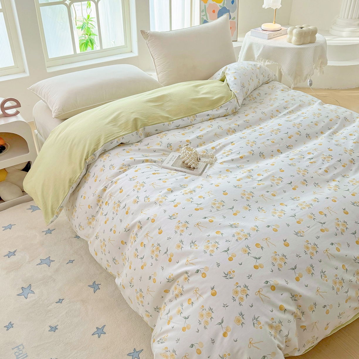 91家纺网 家纺一手货源 找家纺 安逸家纺 2026新款12868 全棉纯棉床单四件套学生宿舍纯棉床单款三件套 蕾拉果园