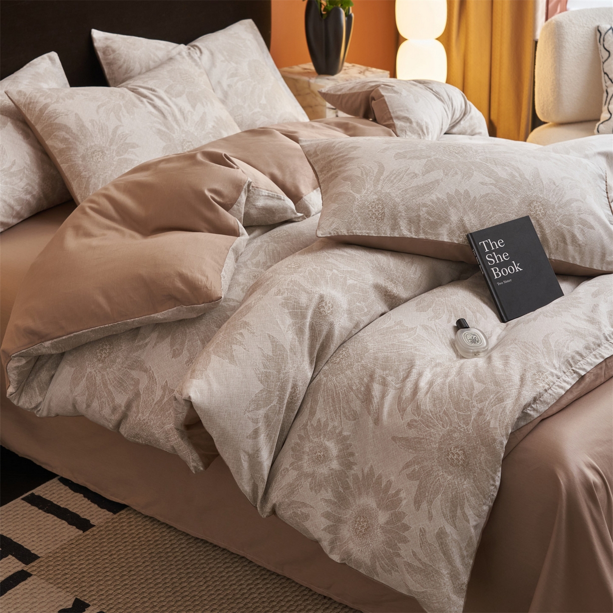 91家纺网 家纺一手货源 找家纺 恒爱家纺 2026新款全棉12868印花四件套 葵花恋