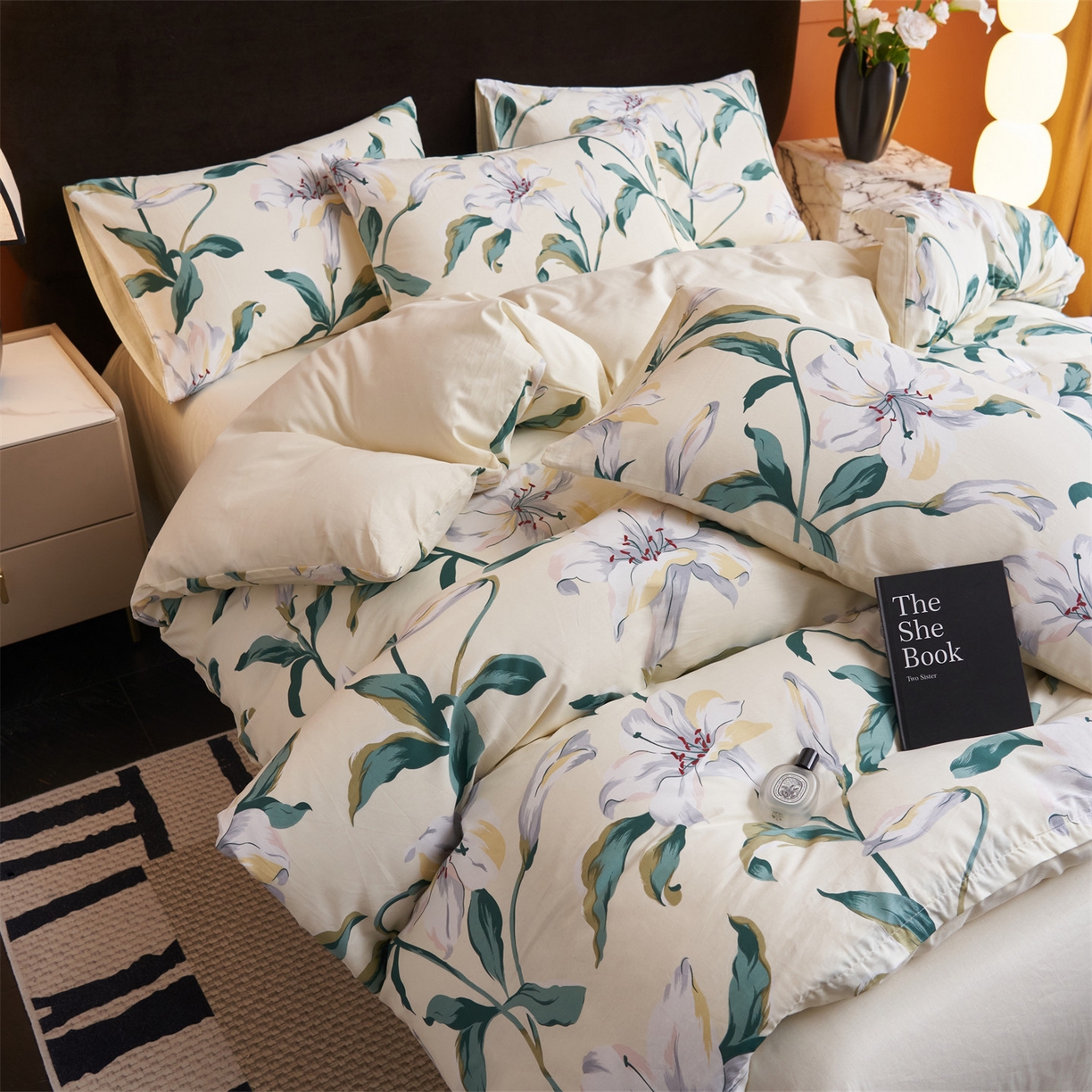 91家纺网 家纺一手货源 找家纺 恒爱家纺 2026新款全棉12868印花四件套 陌上花开