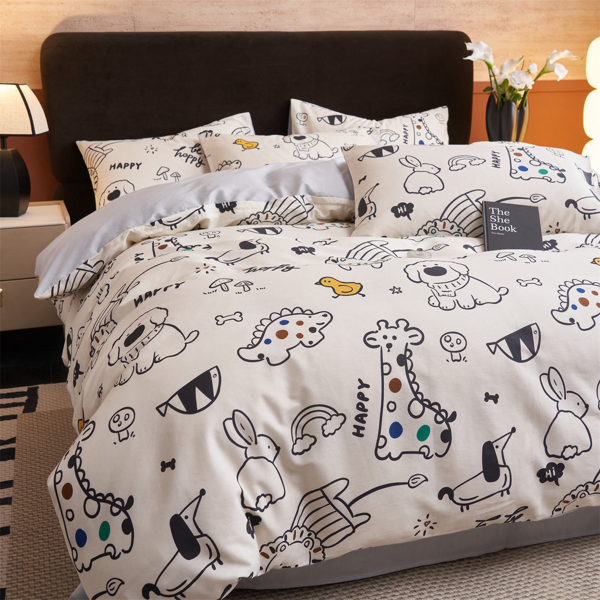 91家纺网 家纺一手货源 找家纺 恒爱家纺 2026新款全棉12868印花四件套 欢乐谷