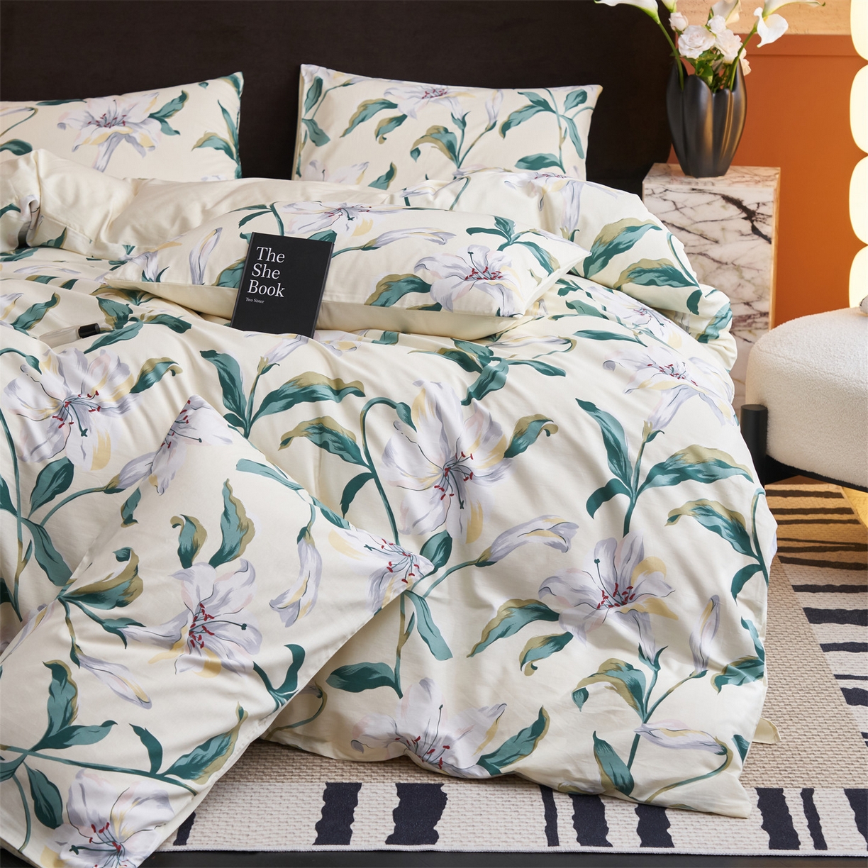 91家纺网 家纺一手货源 找家纺 恒爱家纺 2026新款全棉12868印花四件套 陌上花开