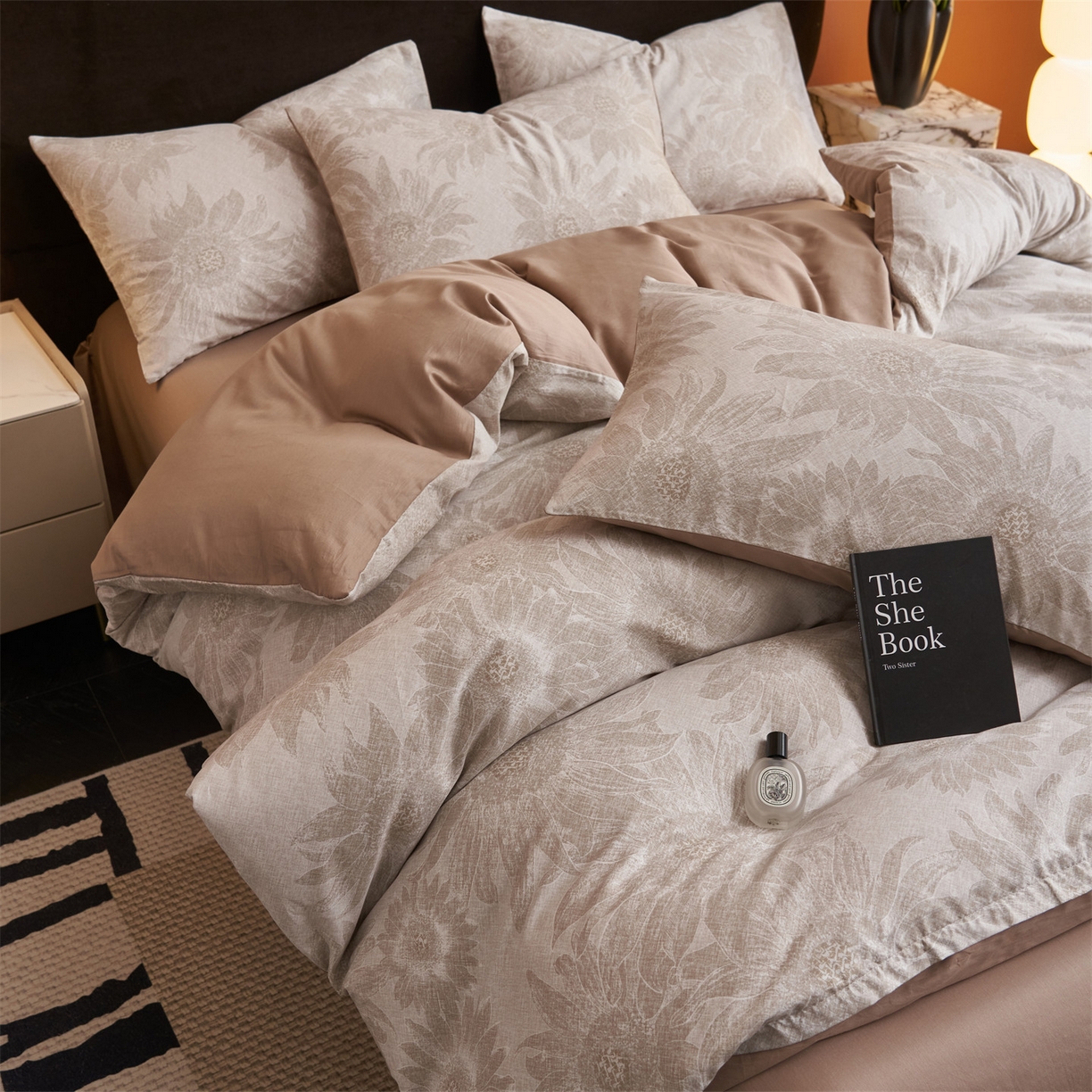 91家纺网 家纺一手货源 找家纺 恒爱家纺 2026新款全棉12868印花四件套 葵花恋