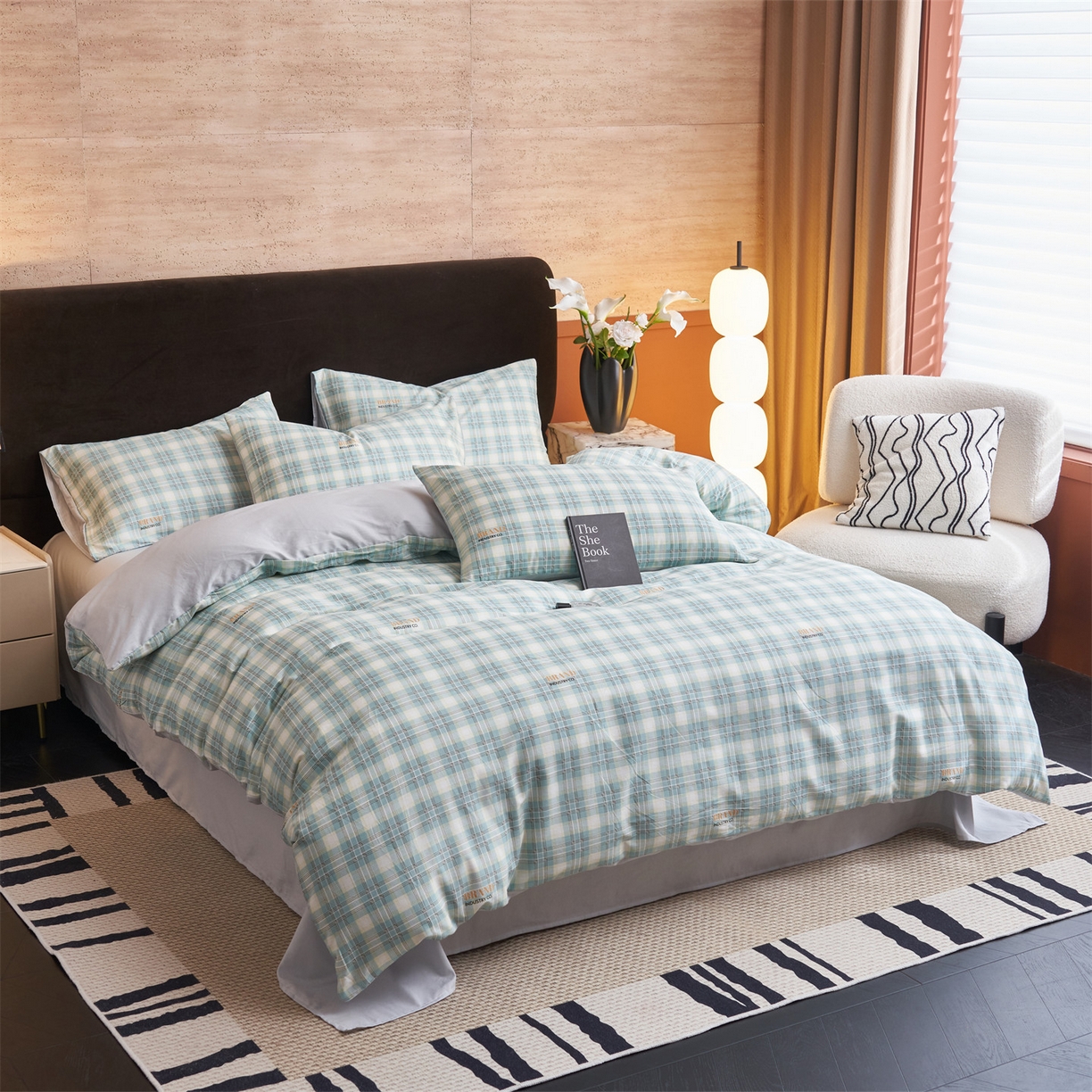 91家纺网 家纺一手货源 找家纺 恒爱家纺 2026新款全棉12868印花四件套 保罗骑士绿