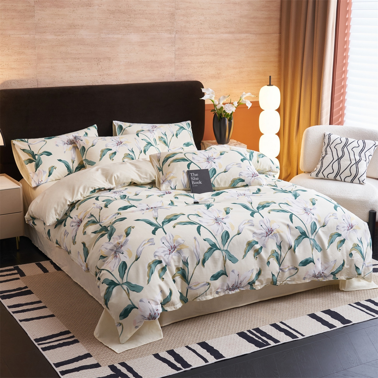 91家纺网 家纺一手货源 找家纺 恒爱家纺 2026新款全棉12868印花四件套 陌上花开