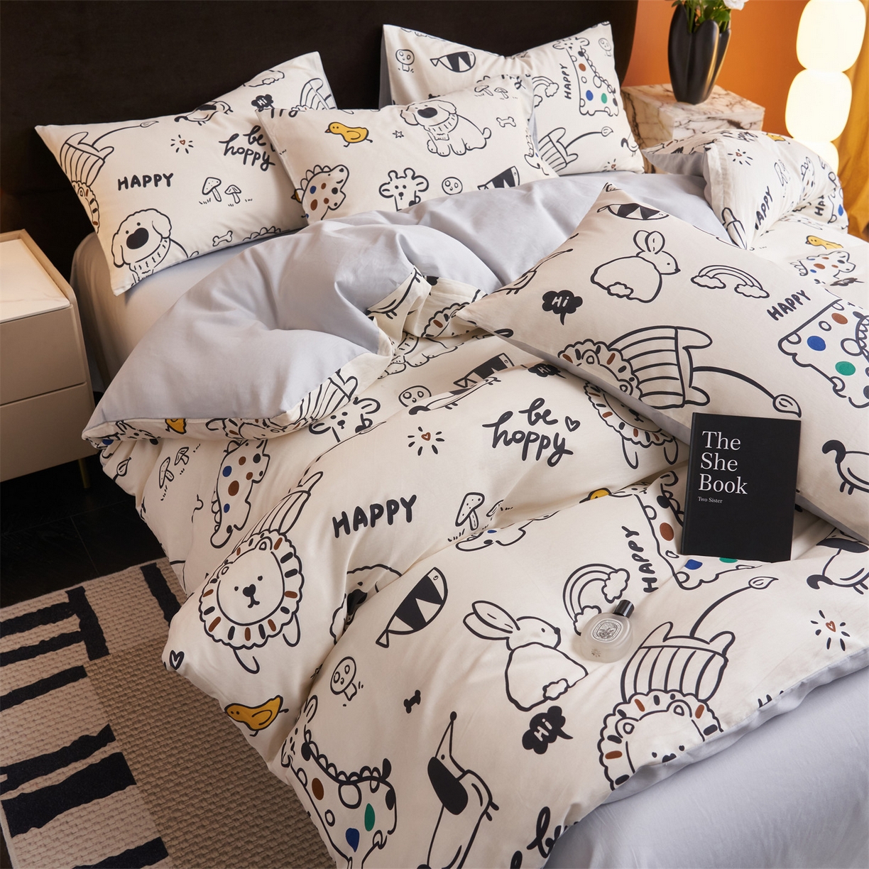 91家纺网 家纺一手货源 找家纺 恒爱家纺 2026新款全棉12868印花四件套 欢乐谷