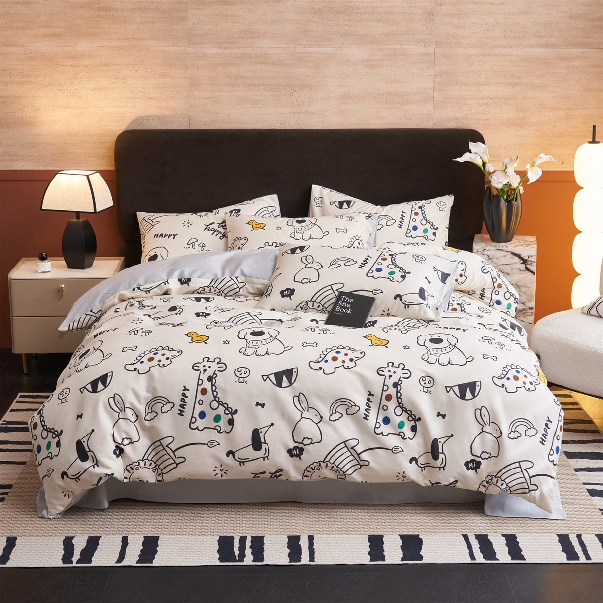 恒爱家纺 2026新款全棉12868印花四件套 欢乐谷