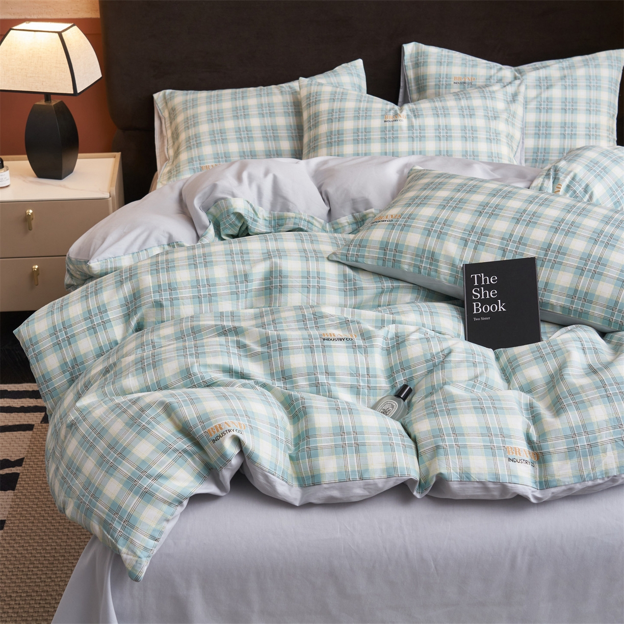 91家纺网 家纺一手货源 找家纺 恒爱家纺 2026新款全棉12868印花四件套 保罗骑士绿