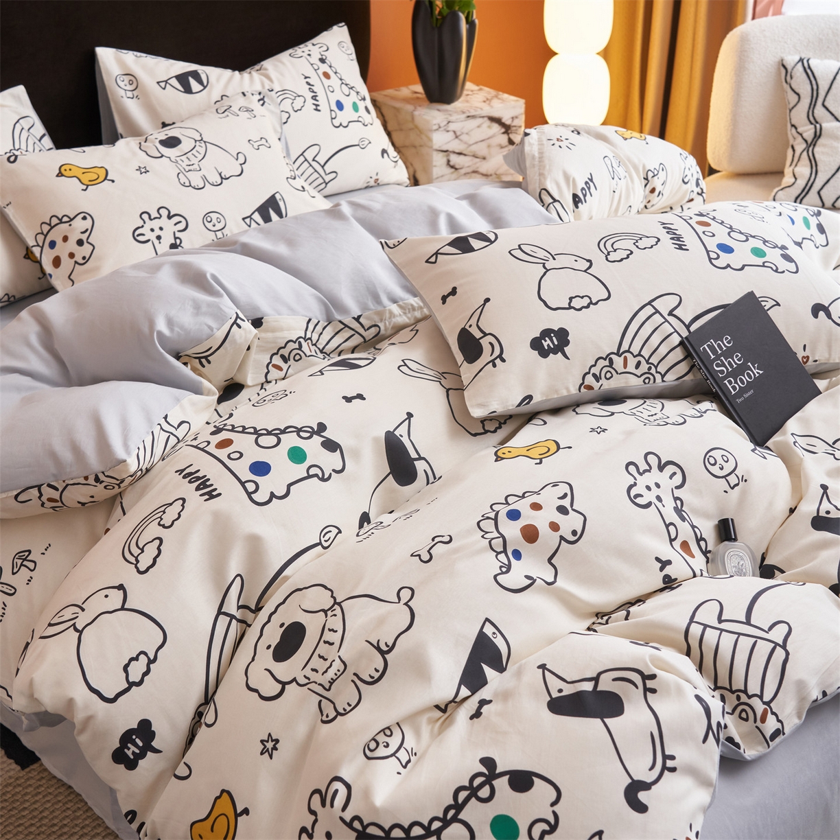 91家纺网 家纺一手货源 找家纺 恒爱家纺 2026新款全棉12868印花四件套 欢乐谷