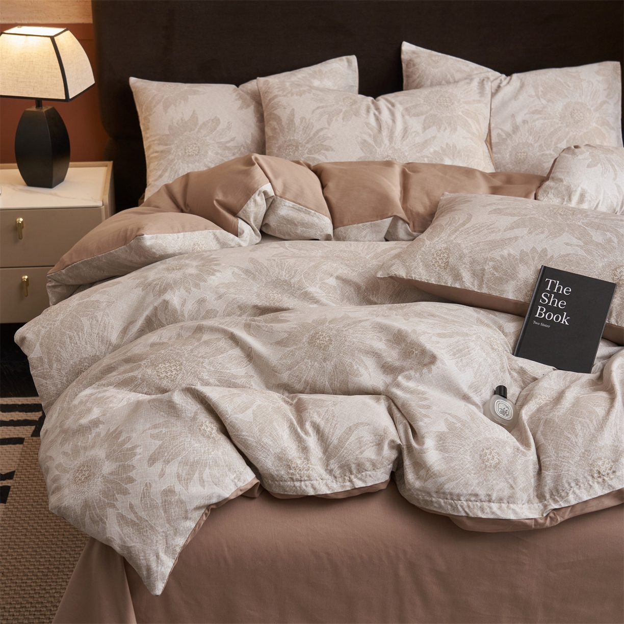 91家纺网 家纺一手货源 找家纺 恒爱家纺 2026新款全棉12868印花四件套 葵花恋