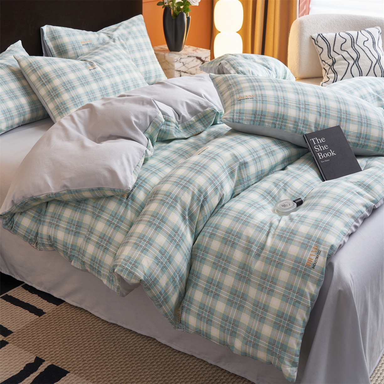 91家纺网 家纺一手货源 找家纺 恒爱家纺 2026新款全棉12868印花四件套 保罗骑士绿