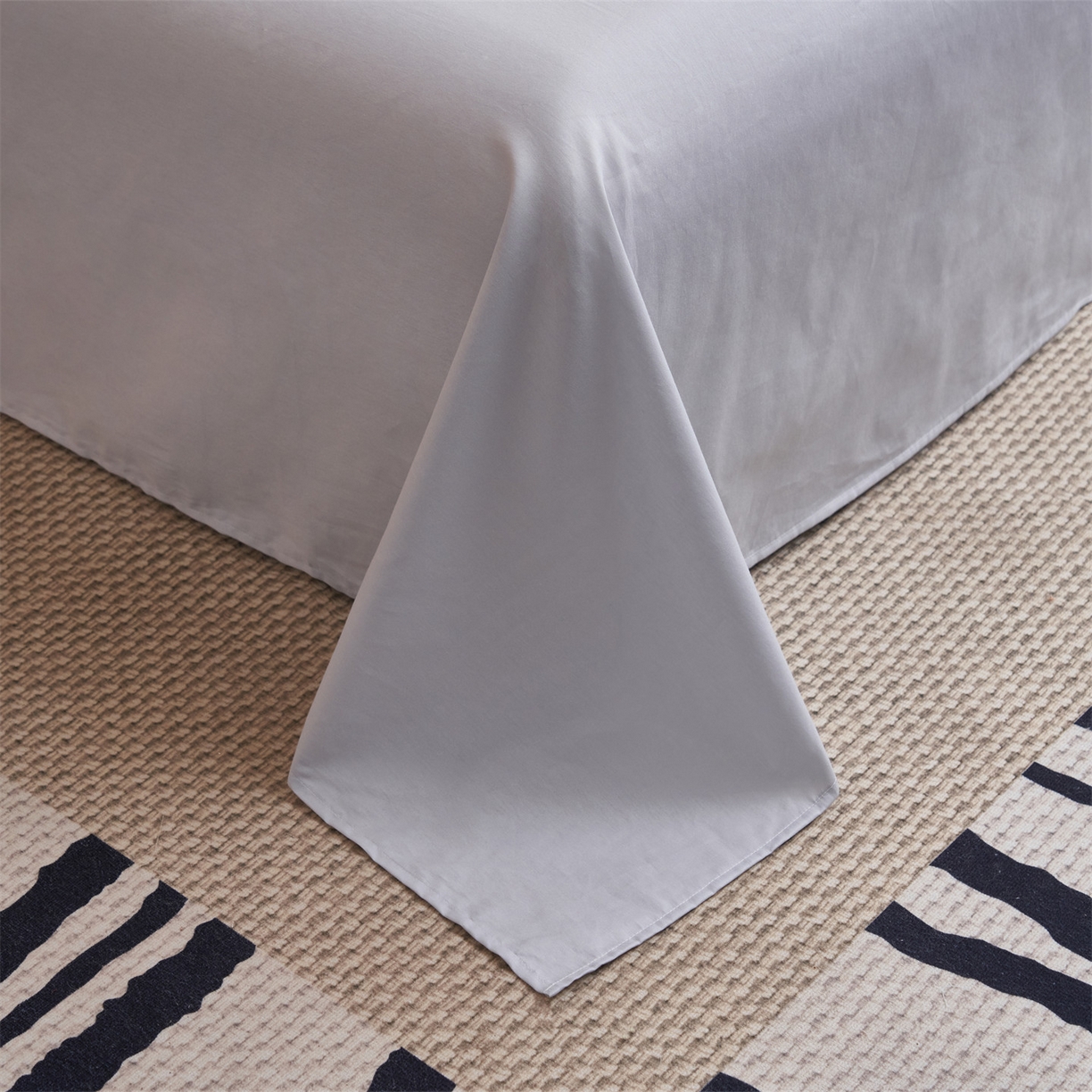 91家纺网 家纺一手货源 找家纺 恒爱家纺 2026新款全棉12868印花四件套 格子甜心灰