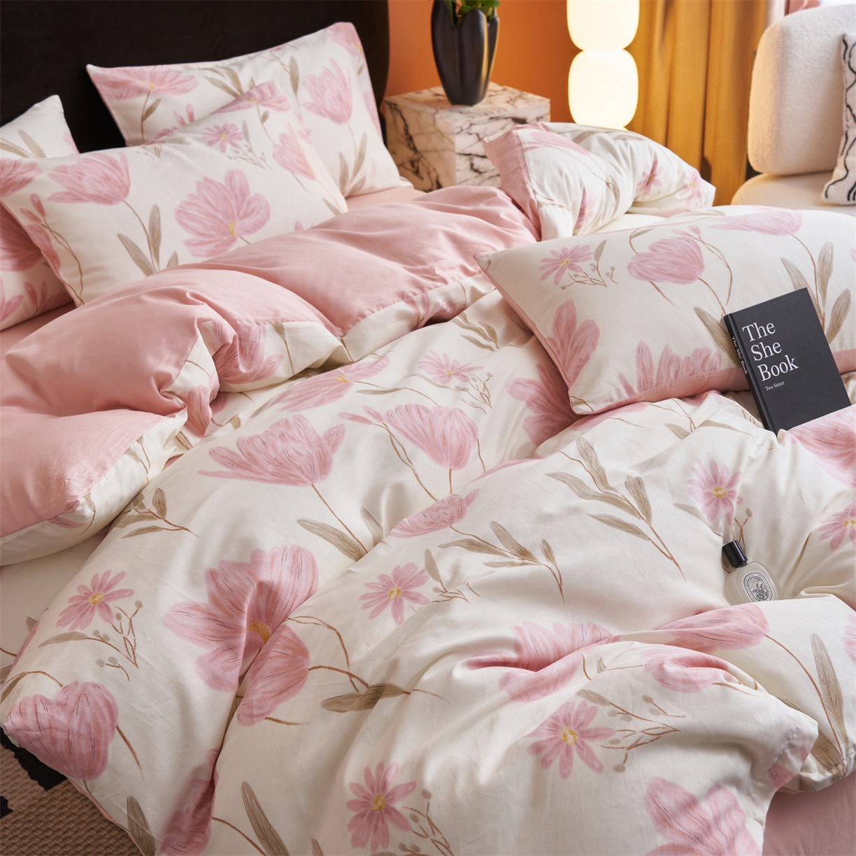 91家纺网 家纺一手货源 找家纺 恒爱家纺 2026新款全棉12868印花四件套 荷塘月色