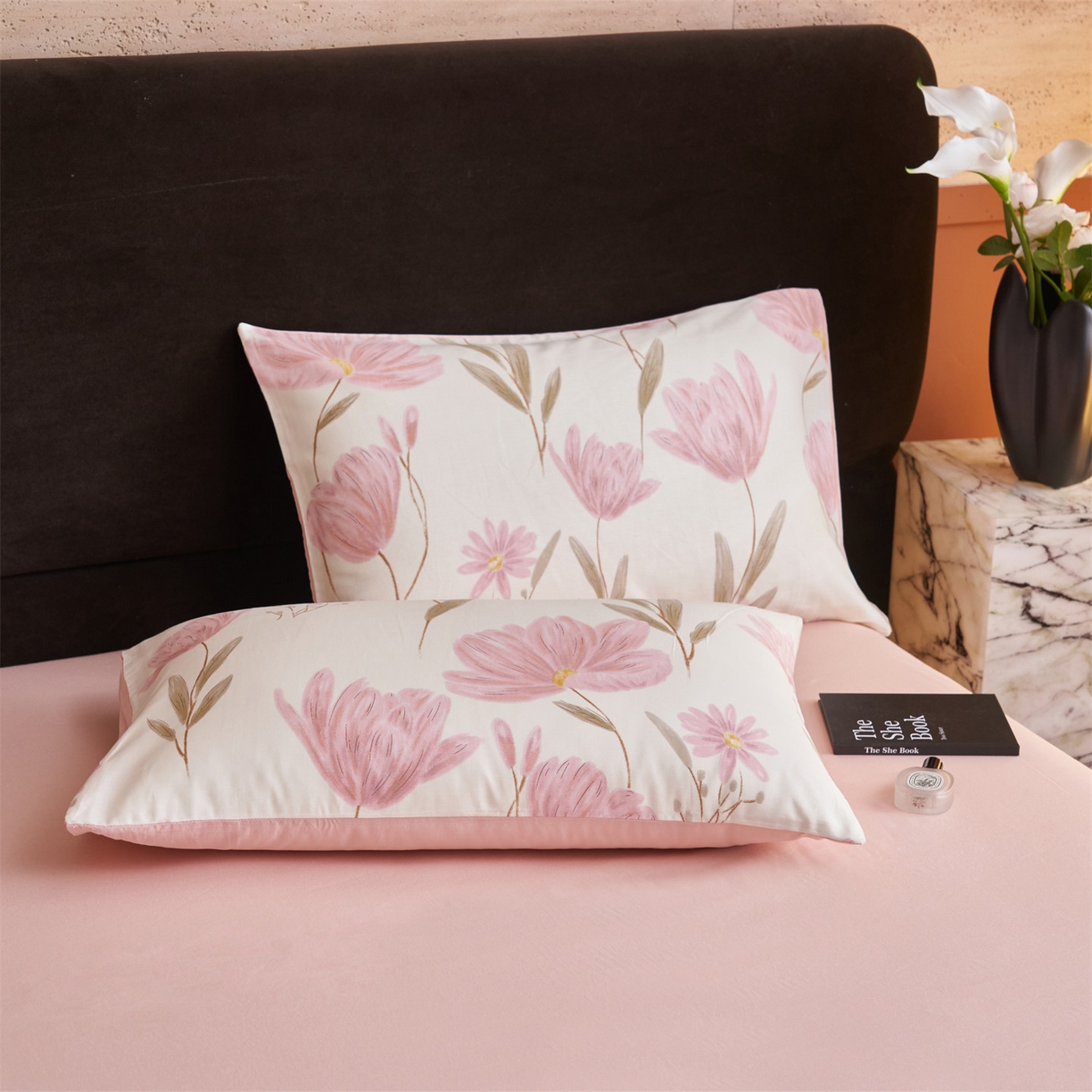 91家纺网 家纺一手货源 找家纺 恒爱家纺 2026新款全棉12868印花四件套 荷塘月色