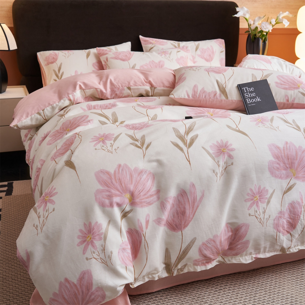 91家纺网 家纺一手货源 找家纺 恒爱家纺 2026新款全棉12868印花四件套 荷塘月色