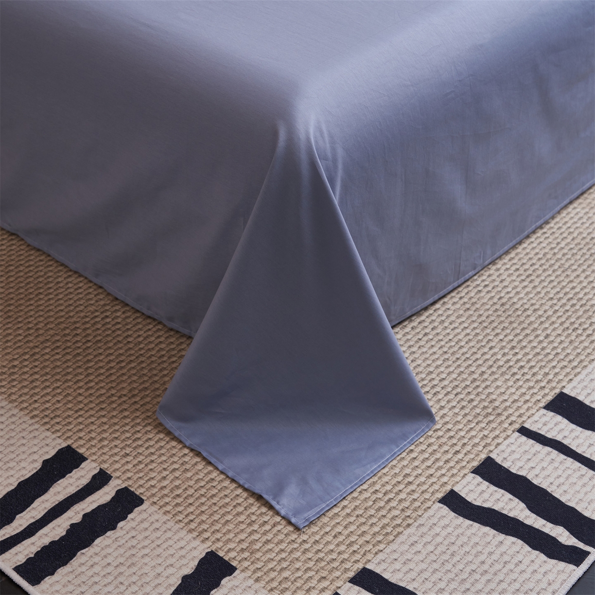 91家纺网 家纺一手货源 找家纺 恒爱家纺 2026新款全棉12868印花四件套 蓝沫