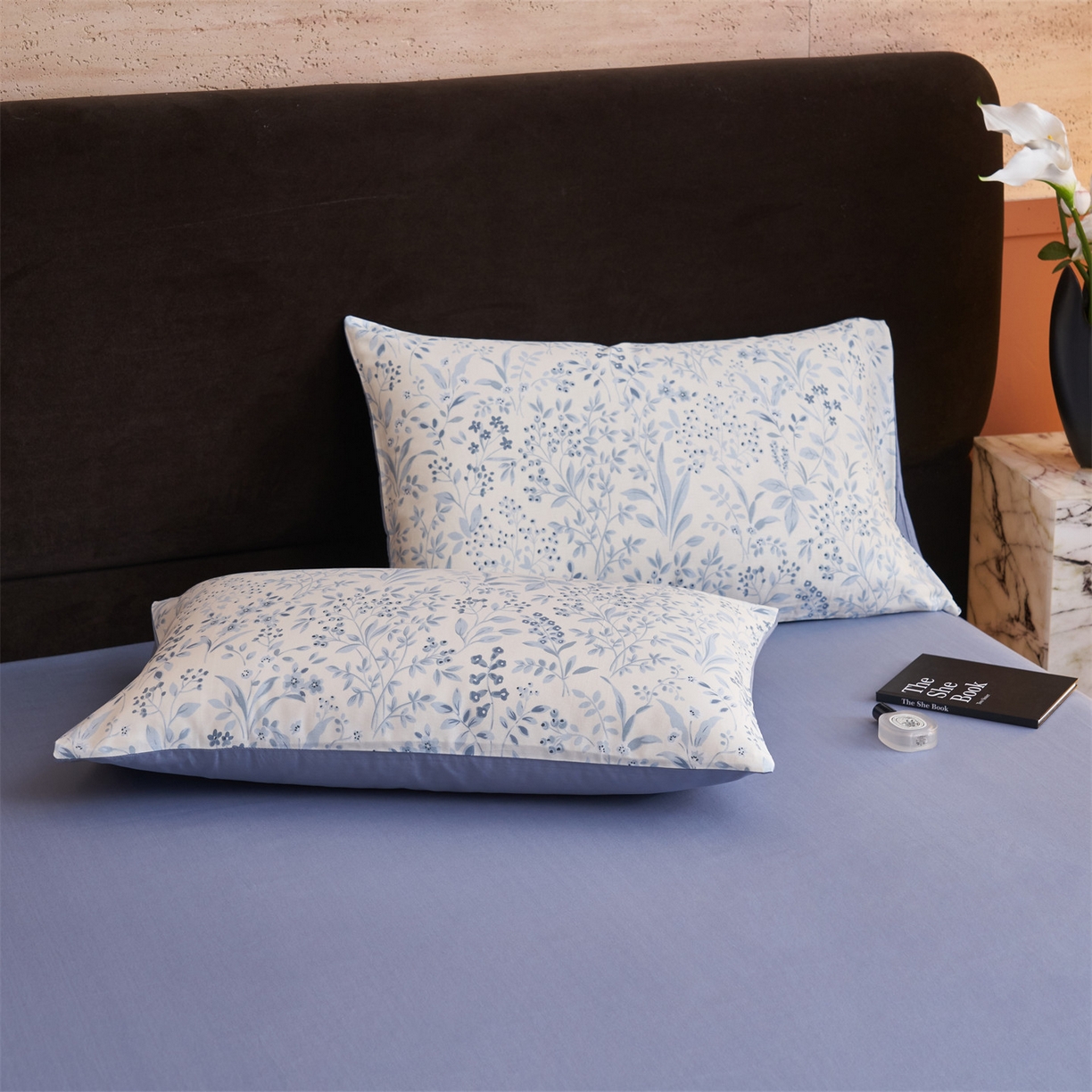 91家纺网 家纺一手货源 找家纺 恒爱家纺 2026新款全棉12868印花四件套 蓝沫