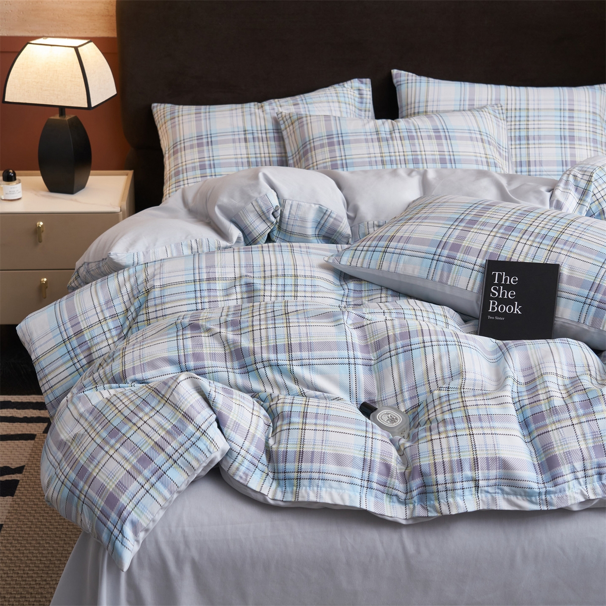 91家纺网 家纺一手货源 找家纺 恒爱家纺 2026新款全棉12868印花四件套 西西里-蓝