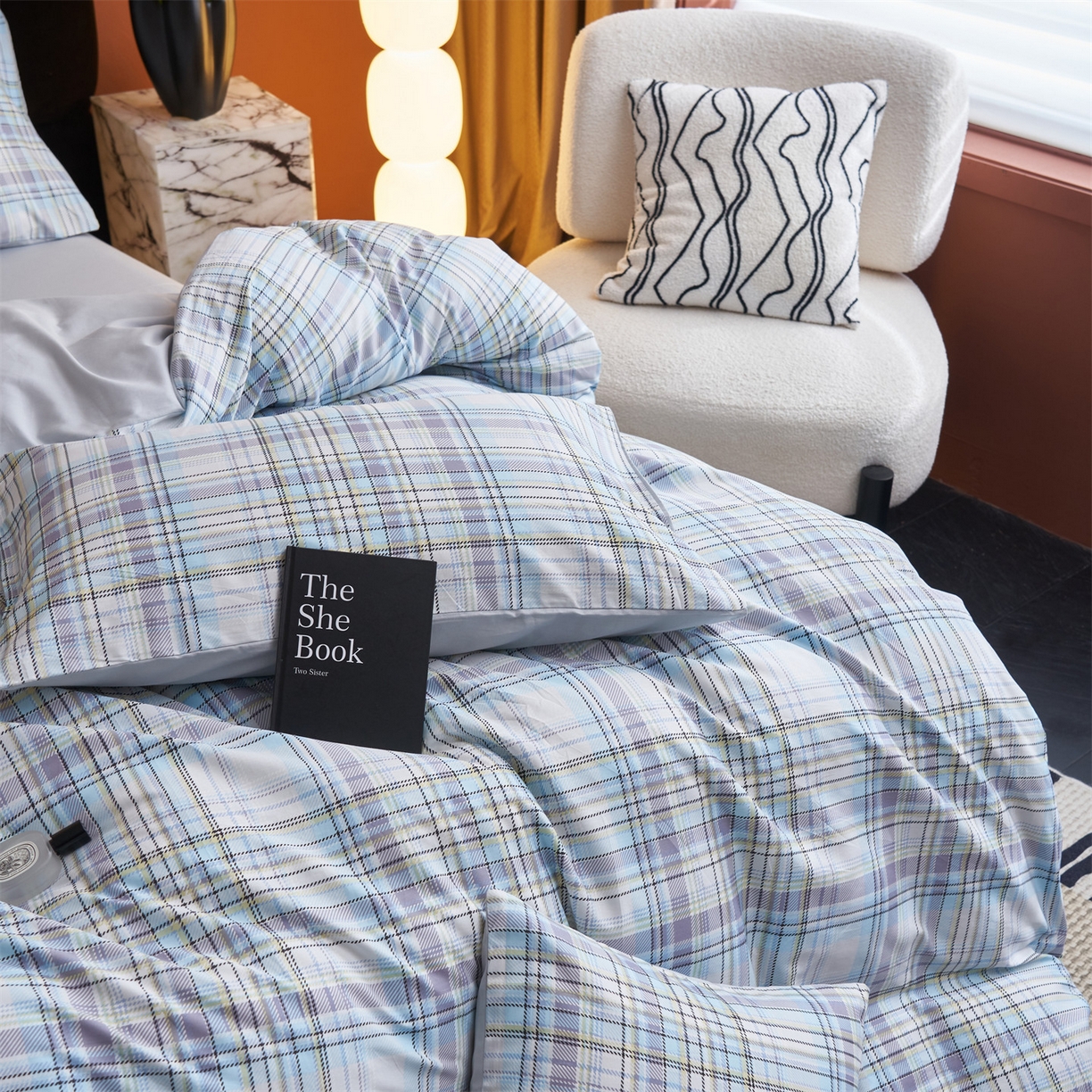 91家纺网 家纺一手货源 找家纺 恒爱家纺 2026新款全棉12868印花四件套 西西里-蓝