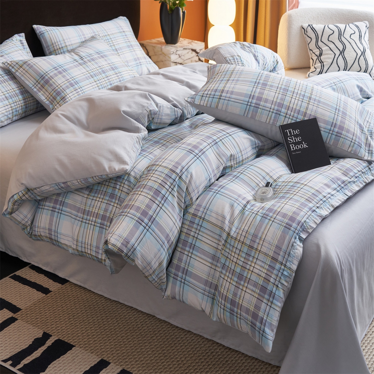 91家纺网 家纺一手货源 找家纺 恒爱家纺 2026新款全棉12868印花四件套 西西里-蓝