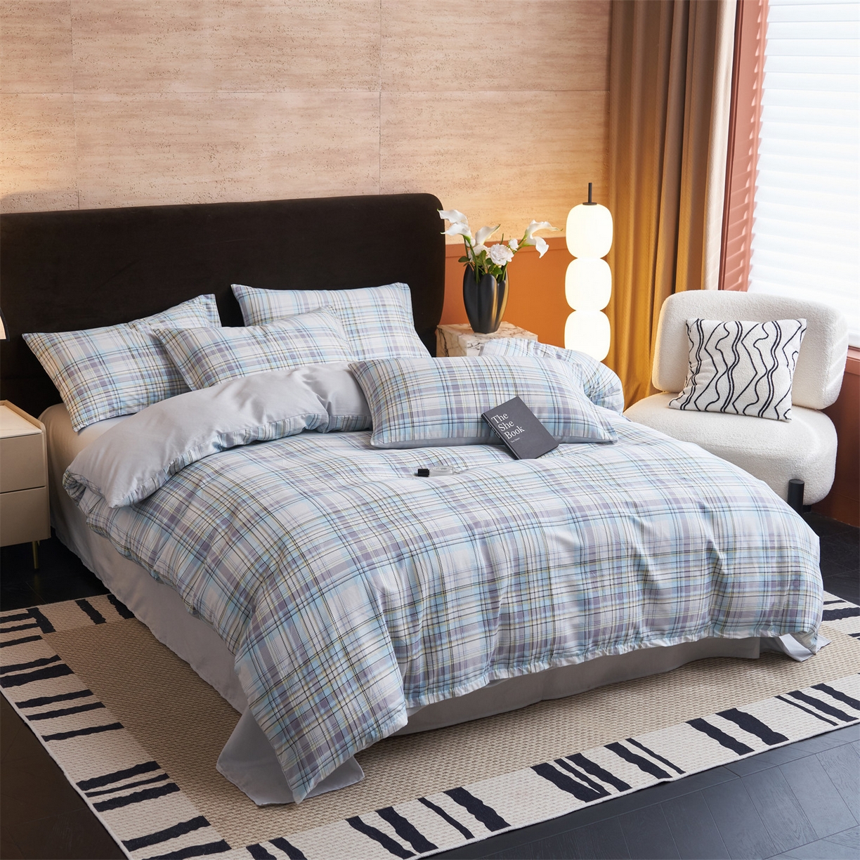 91家纺网 家纺一手货源 找家纺 恒爱家纺 2026新款全棉12868印花四件套 西西里-蓝