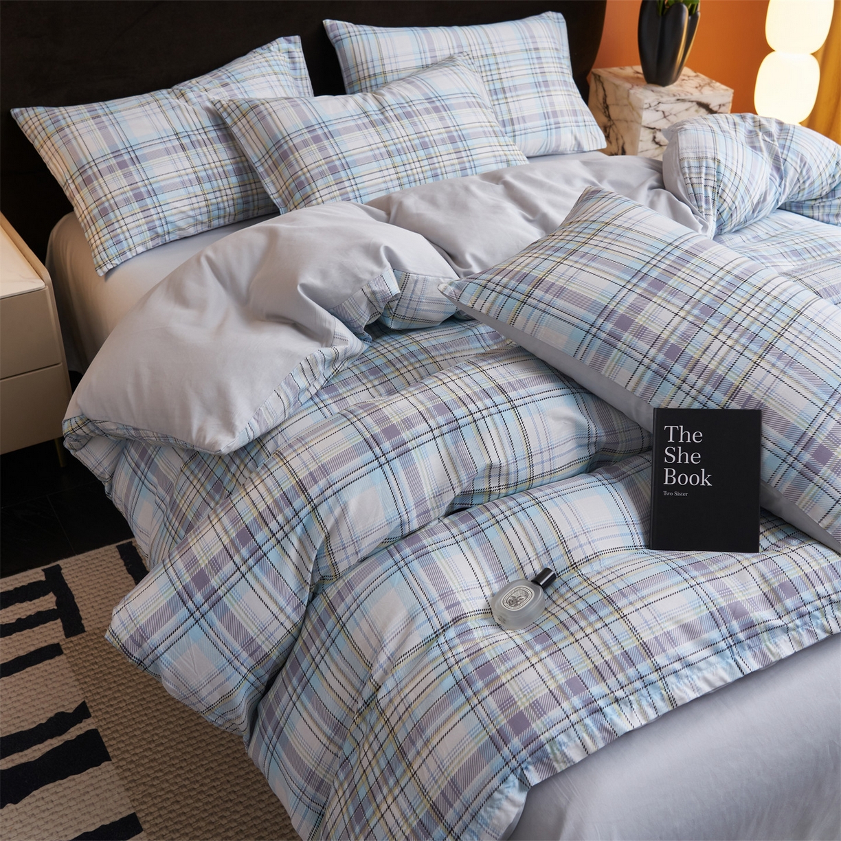 91家纺网 家纺一手货源 找家纺 恒爱家纺 2026新款全棉12868印花四件套 西西里-蓝