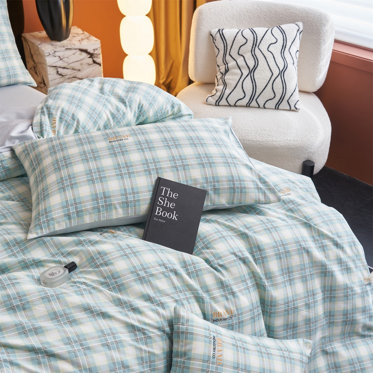 91家纺网 家纺一手货源 找家纺 恒爱家纺 2026新款全棉12868印花四件套 保罗骑士绿