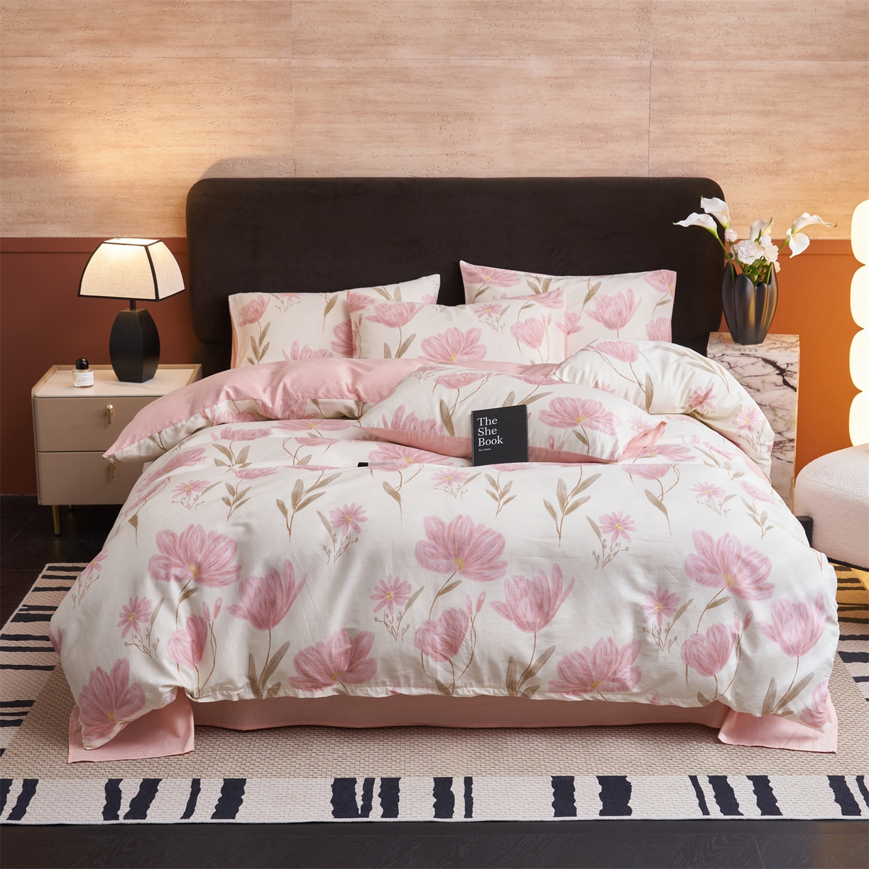 91家纺网 家纺一手货源 找家纺 恒爱家纺 2026新款全棉12868印花四件套 荷塘月色