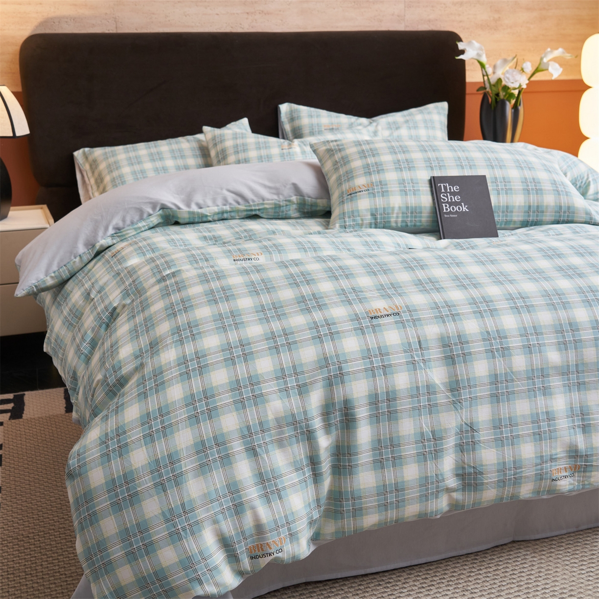 91家纺网 家纺一手货源 找家纺 恒爱家纺 2026新款全棉12868印花四件套 保罗骑士绿