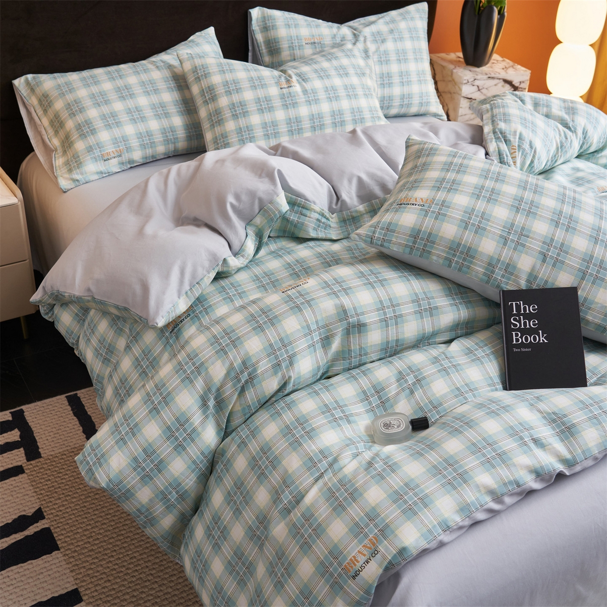 91家纺网 家纺一手货源 找家纺 恒爱家纺 2026新款全棉12868印花四件套 保罗骑士绿