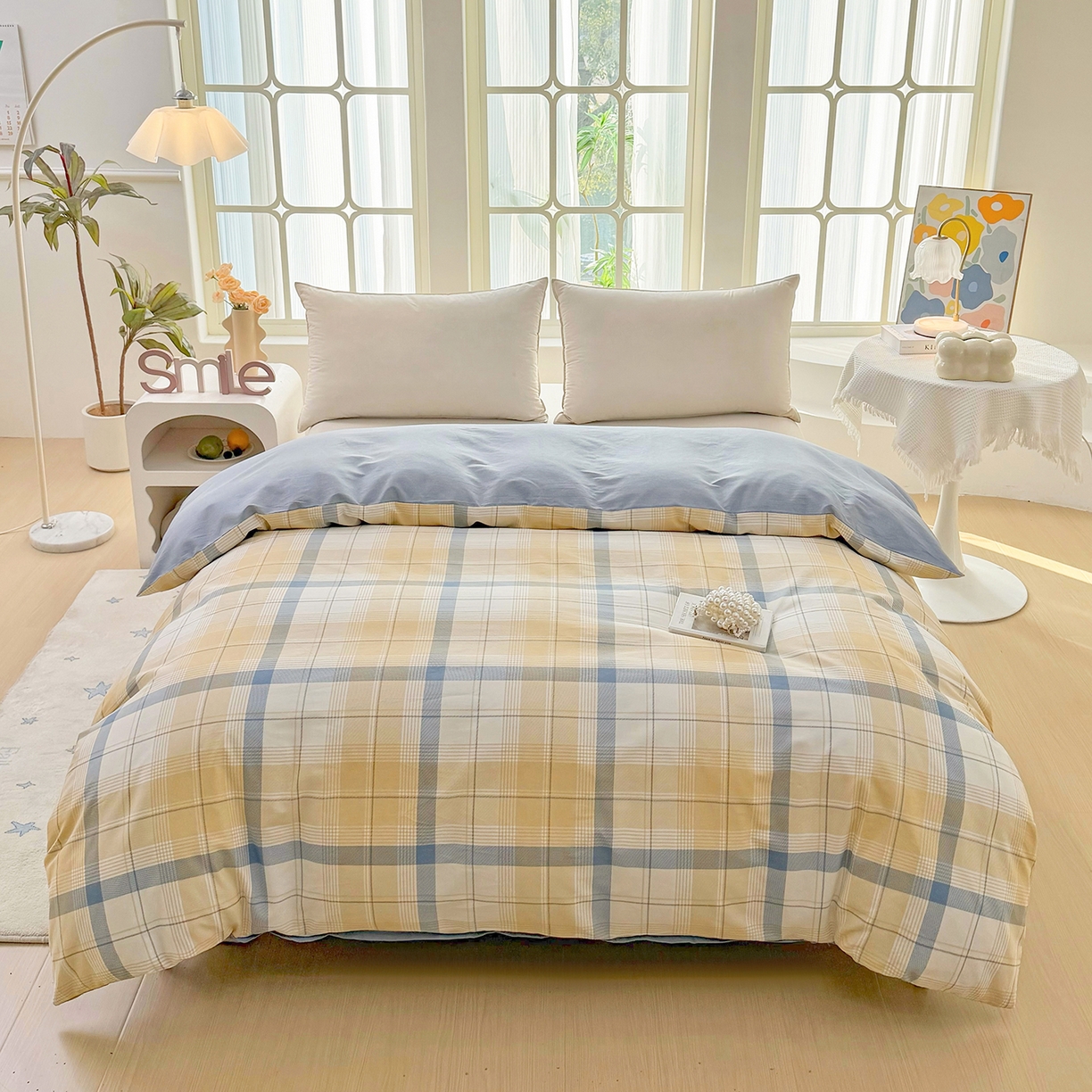 91家纺网 家纺一手货源 找家纺 安逸家纺 2026新款12868 全棉纯棉床单四件套学生宿舍纯棉床单款三件套 罗德里