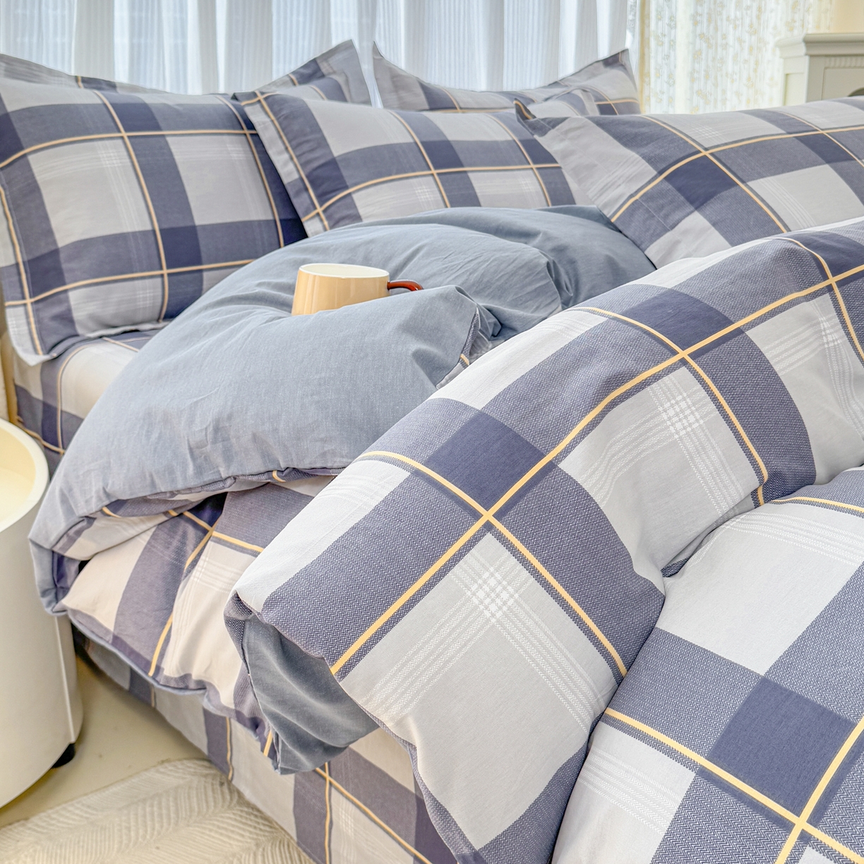 安逸家纺 2026新款12868 全棉纯棉床单四件套学生宿舍纯棉床单款三件套 梦幻格