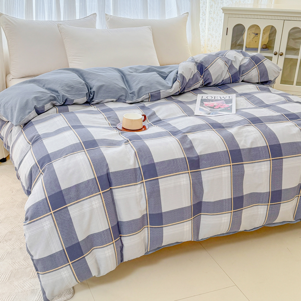 91家纺网 家纺一手货源 找家纺 安逸家纺 2026新款12868 全棉纯棉床单四件套学生宿舍纯棉床单款三件套 梦幻格