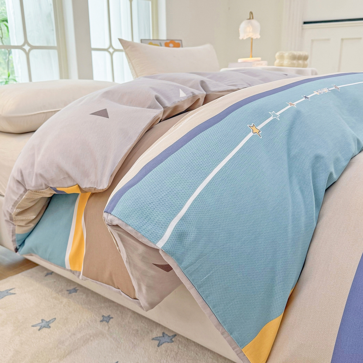 91家纺网 家纺一手货源 找家纺 安逸家纺 2026新款12868 全棉纯棉床单四件套学生宿舍纯棉床单款三件套 米兰印象