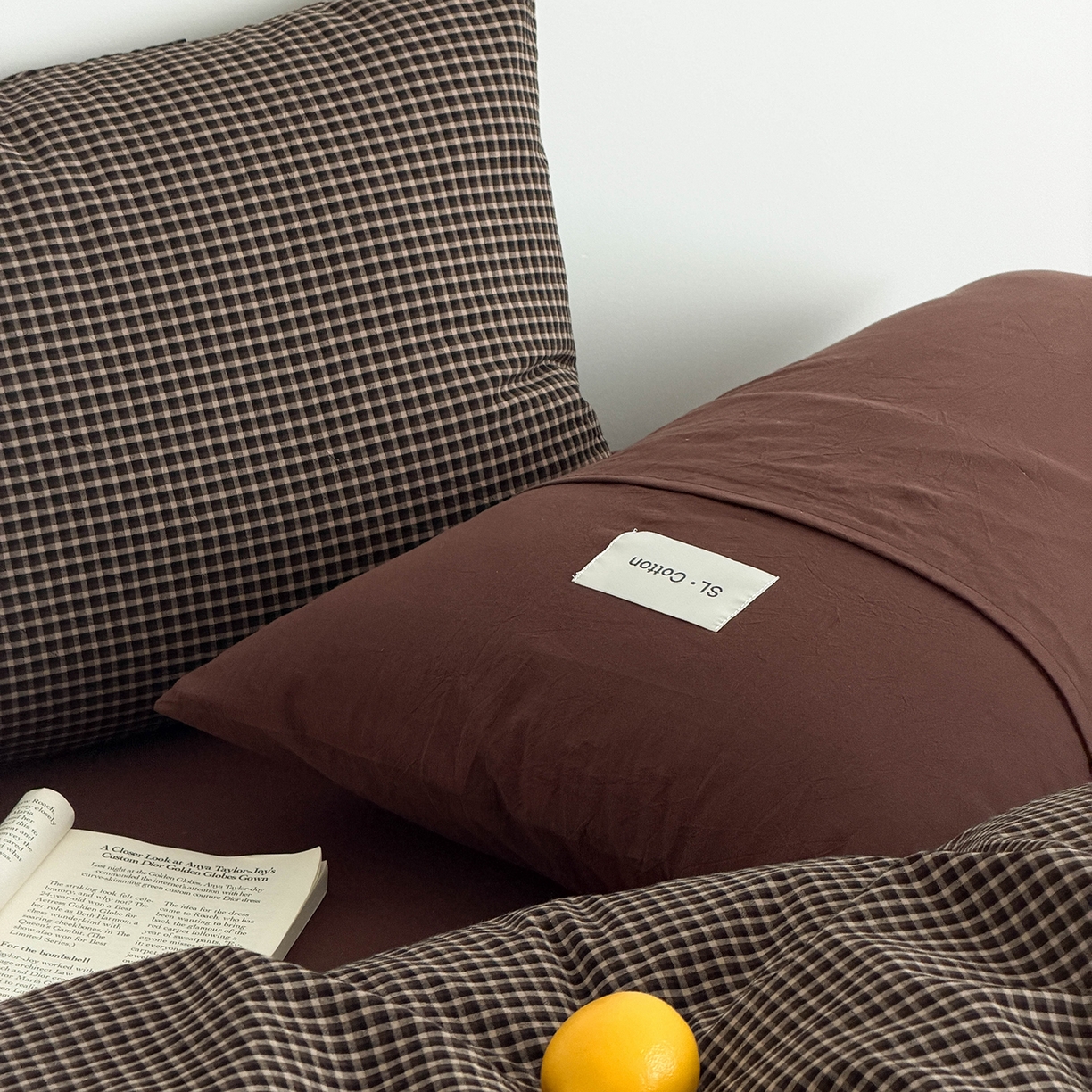 91家纺网 家纺一手货源 找家纺 欣宜家纺 2026春夏新款lns博主风全棉色织水洗棉四件套纯棉床品 黑格