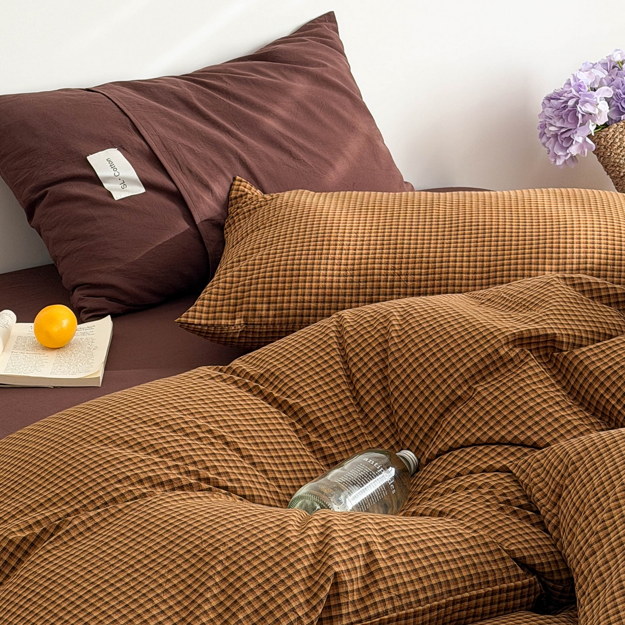 91家纺网 家纺一手货源 找家纺 （总）欣宜家纺 2026春夏新款lns博主风全棉色织水洗棉四件套纯棉床品