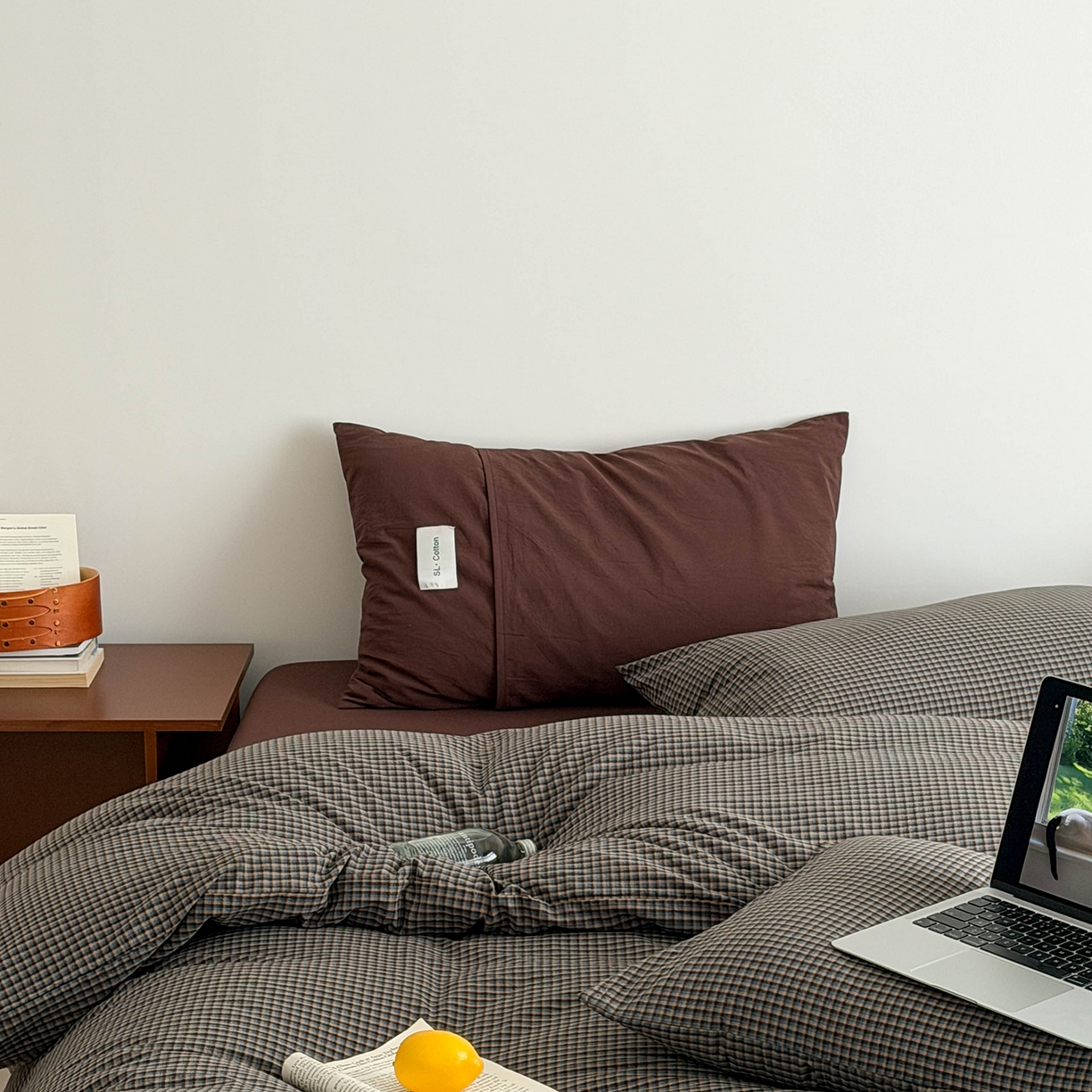 91家纺网 家纺一手货源 找家纺 欣宜家纺 2026春夏新款lns博主风全棉色织水洗棉四件套纯棉床品 蓝格