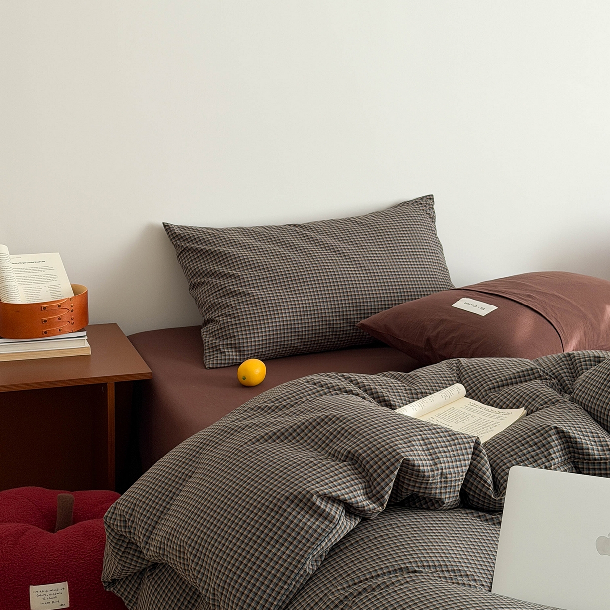 91家纺网 家纺一手货源 找家纺 欣宜家纺 2026春夏新款lns博主风全棉色织水洗棉四件套纯棉床品 蓝格