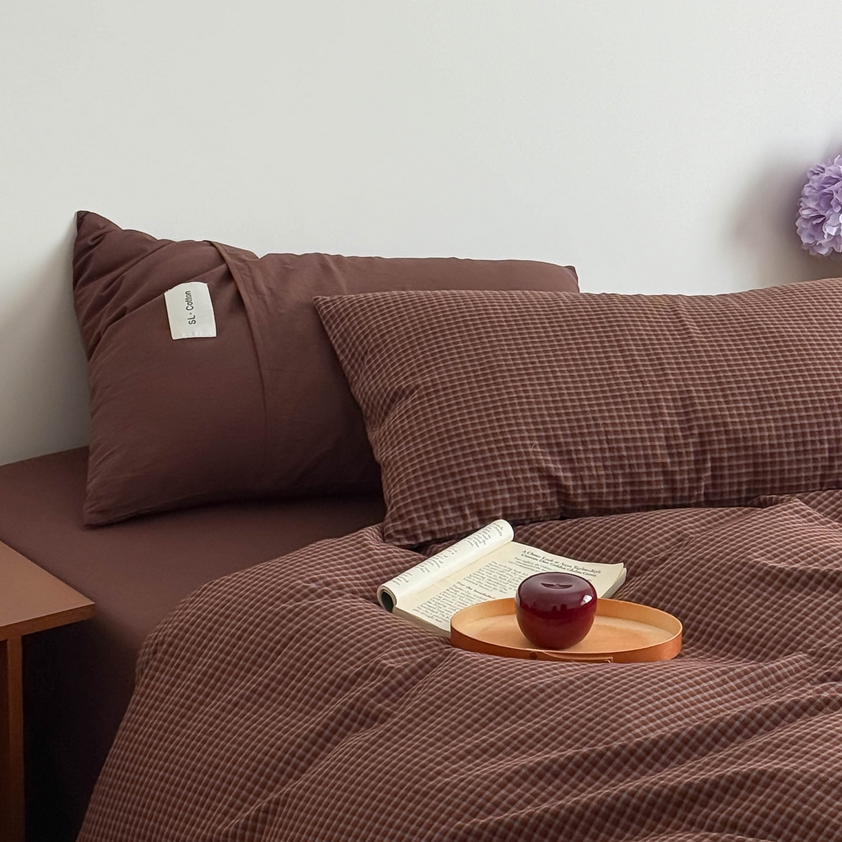 91家纺网 家纺一手货源 找家纺 欣宜家纺 2026春夏新款lns博主风全棉色织水洗棉四件套纯棉床品 红格