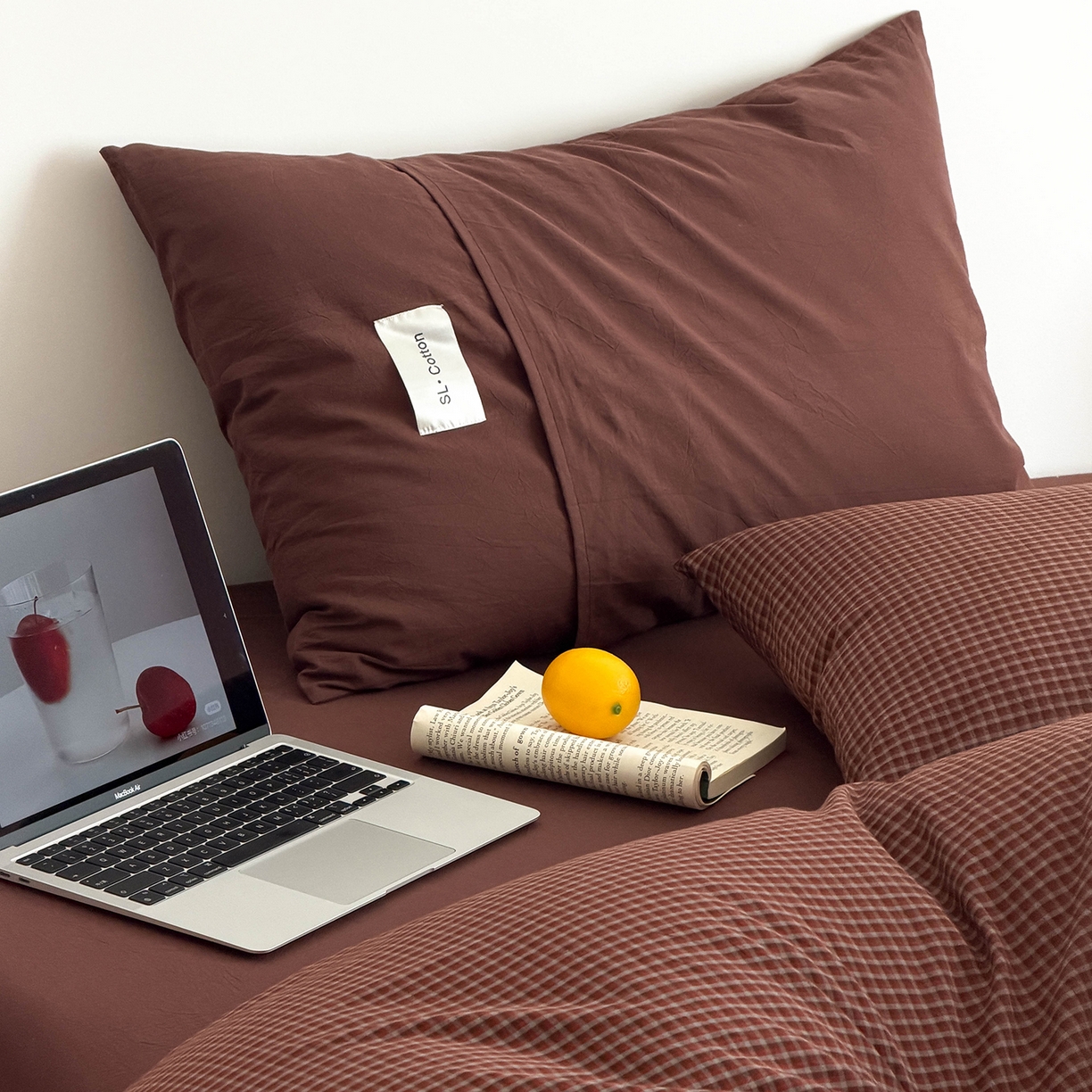 91家纺网 家纺一手货源 找家纺 欣宜家纺 2026春夏新款lns博主风全棉色织水洗棉四件套纯棉床品 红格