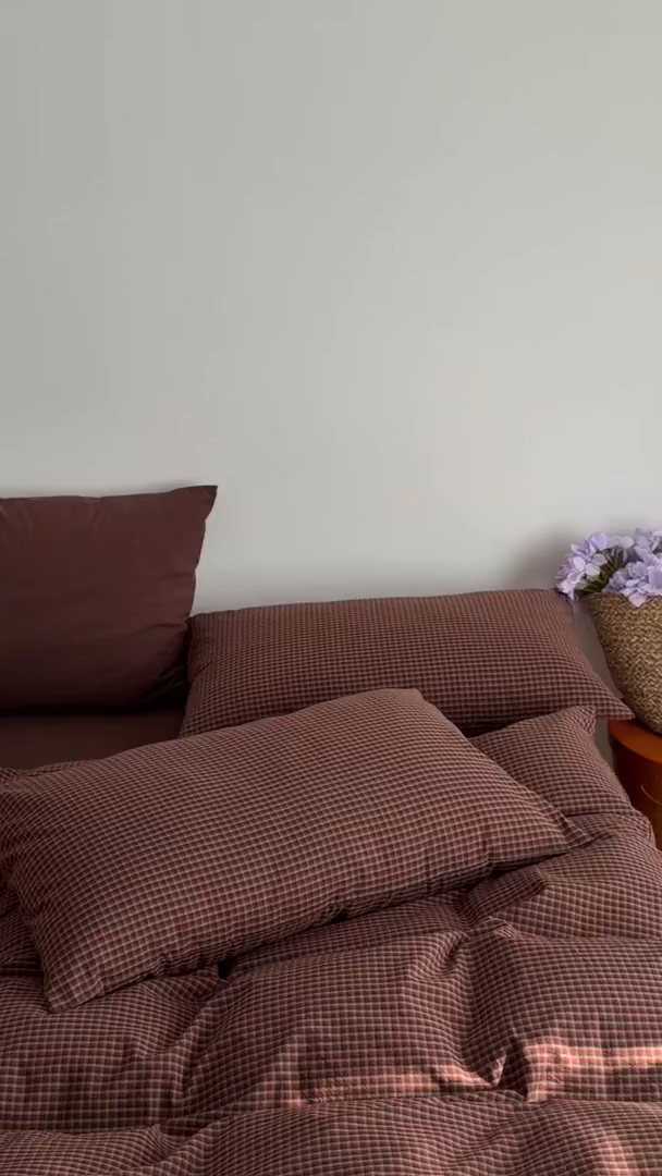 91家纺网 家纺一手货源 找家纺 欣宜家纺 2026春夏新款lns博主风全棉色织水洗棉四件套纯棉床品 红格