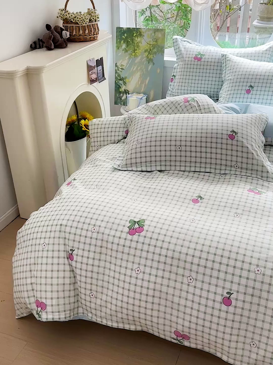 91家纺网 家纺一手货源 找家纺 恩泽家纺 2026春夏新款全棉纯棉12868印花四件套（提供买家秀，预留缩水率） 晚樱