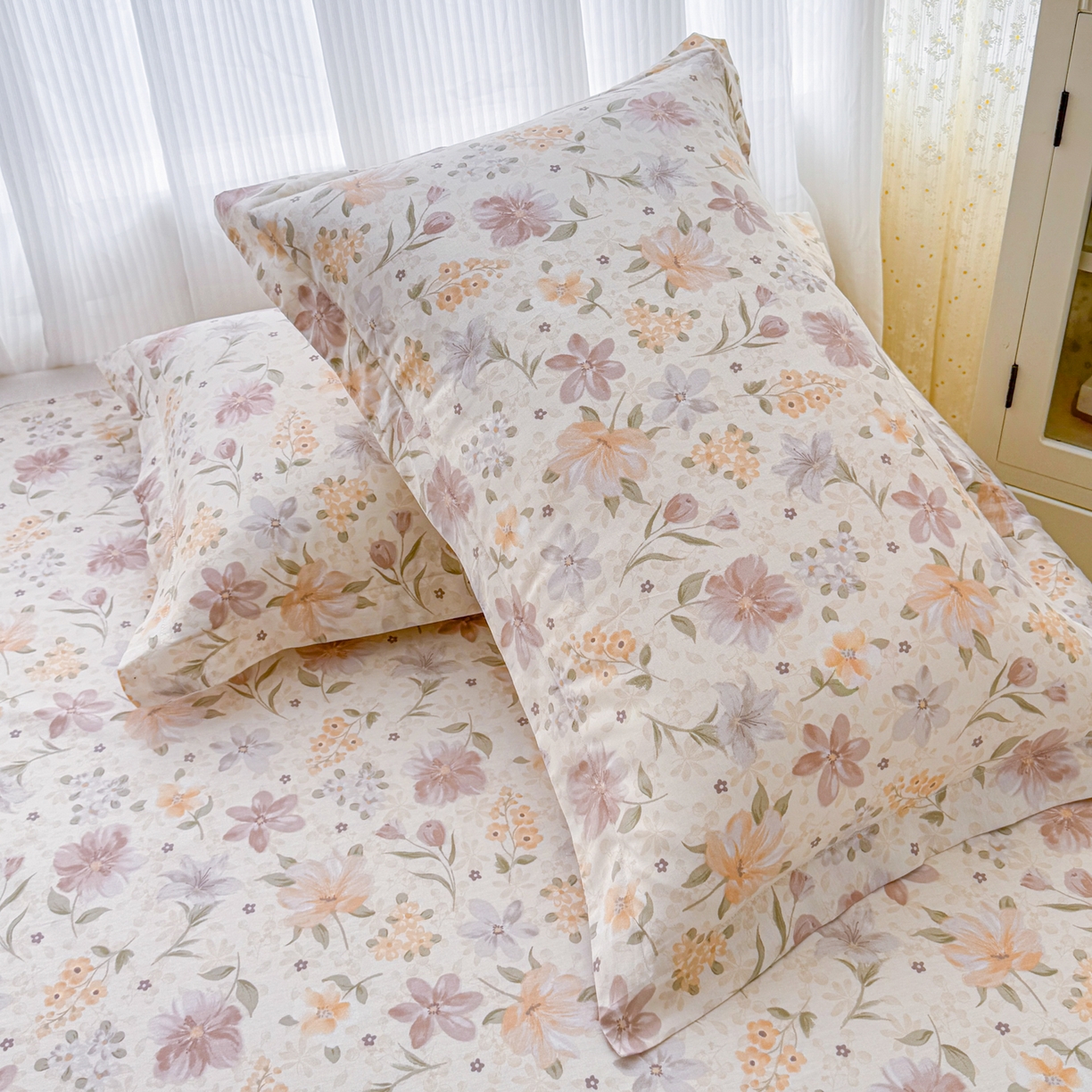 91家纺网 家纺一手货源 找家纺 安逸家纺 2026新款12868 全棉纯棉床单四件套学生宿舍纯棉床单款三件套 苏糖咖