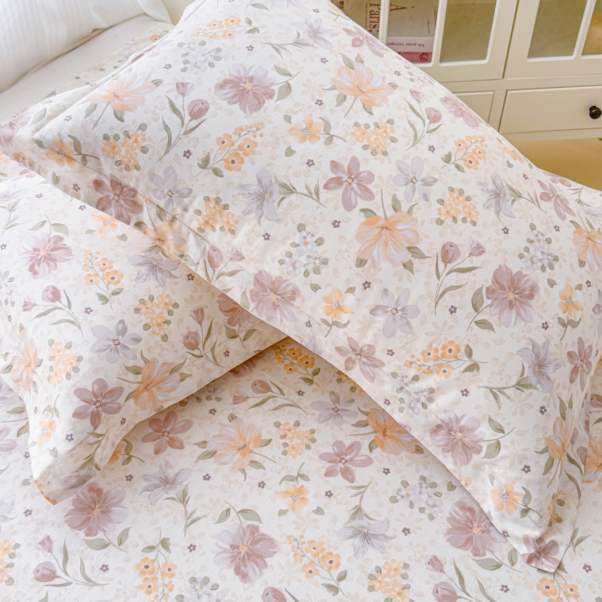 91家纺网 家纺一手货源 找家纺 安逸家纺 2026新款12868 全棉纯棉床单四件套学生宿舍纯棉床单款三件套 苏糖咖