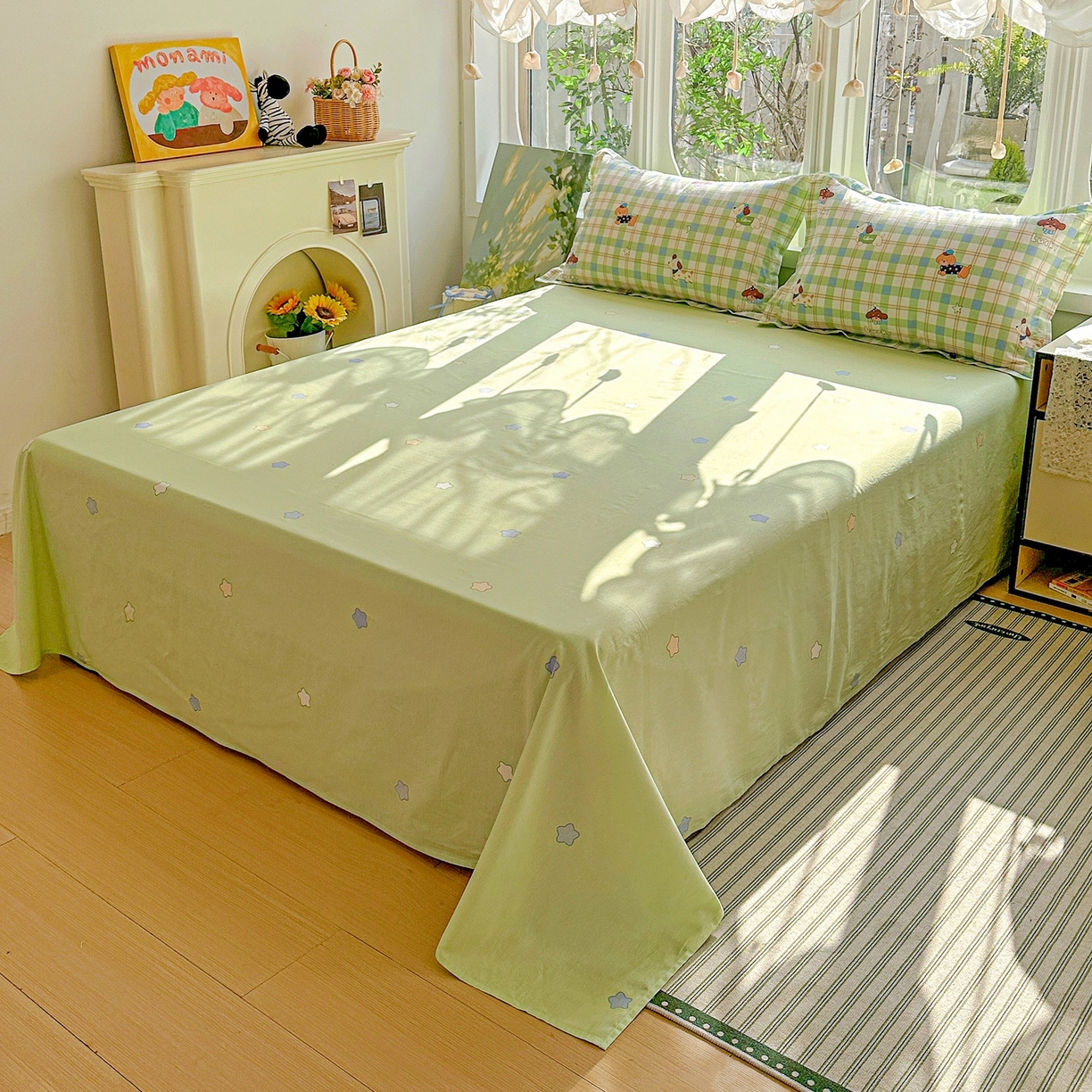 91家纺网 家纺一手货源 找家纺 恩泽家纺 2026春夏新款全棉纯棉12868印花四件套（提供买家秀，预留缩水率） 小狗乐乐